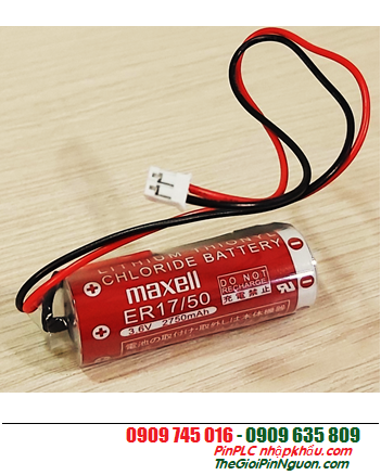 Maxell ER17/50; Pin nuôi nguồn Maxell ER17/50 lithium 3.6v A 2750mAh chính hãng, Xuất xứ Nhật 